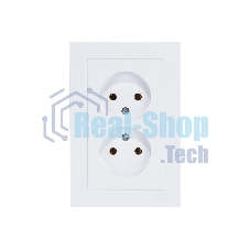 Розетка 2-м AtlasDesign без заземл. 16А в сборе белый SchE ATN000120