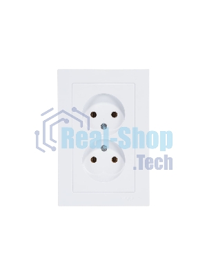 Розетка 2-м AtlasDesign без заземл. 16А в сборе белый SchE ATN000120