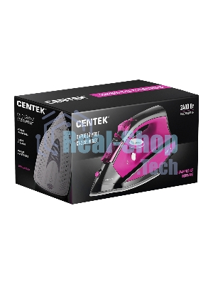 Утюг Centek CT-2355 фиолетовый, 2500 Вт, 45 г/мин, 160 г/мин, 270 мл