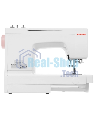 Швейная машина Janome HD1023 белый/розовый, электромеханическая, вертикальный качающийся, 25 операций, автоматическая петля