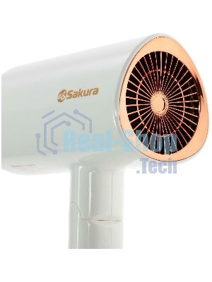 Фен SAKURA SA-4043W белый, 2000 Вт, компактный