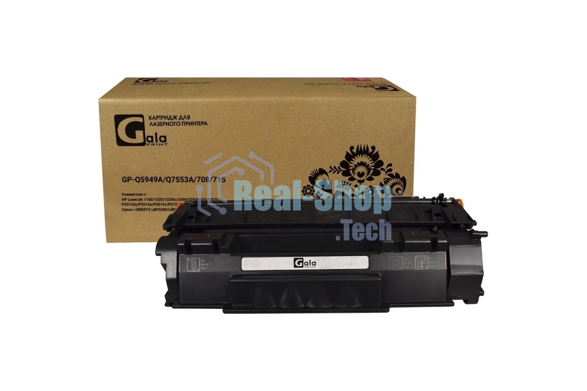Картридж лазерный GalaPrint GP-Q5949A/7553A/708/715 черный (3000 стр) для HP LaserJet 1160/1320/1320N/3390/3392/P2010/P2014/P2015/2015d/2015n/M2727/M2727nf/M2727nfs/Canon LBP-3300/3360/3310/3370