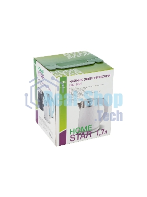 Чайник электрический Homestar HS-1021, 1500 Вт, 1.7 л, нержавейка+пластик, белый, двойной корпус