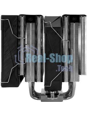 Кулер для процессора Thermalright Royal Pretor 130 (4-pin PWM, 158мм, Ni/Cu, 6x6мм, 1x120+1x130мм, 80.45CFM/81.88CFM, 29.4dBA/28.3dBA, 2150PM/1750RPM, S: 1200, 1700, 1851, 2011, 2066, 115X, AM4, AM5, silver, black)