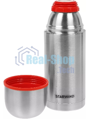 Термос Starwind 20-750 0.75 л. серебристый/красный, картонная коробка