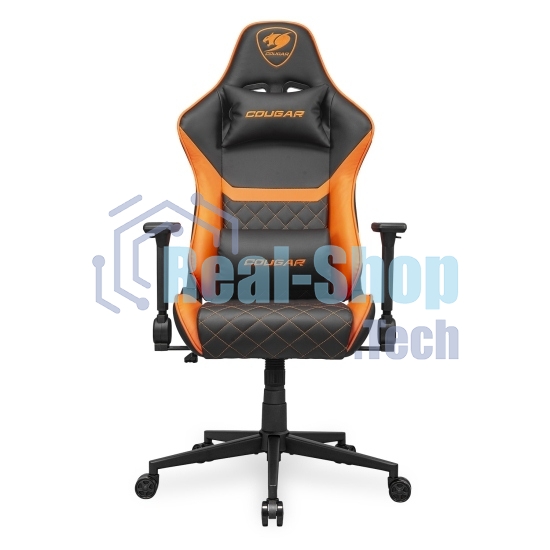 Кресло Cougar Armor One V2 чёрный, экокожа, 120 кг, регулируемые подлокотники, механизм качания