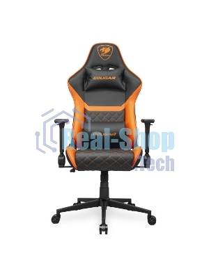 Кресло Cougar Armor One V2 чёрный, экокожа, 120 кг, регулируемые подлокотники, механизм качания