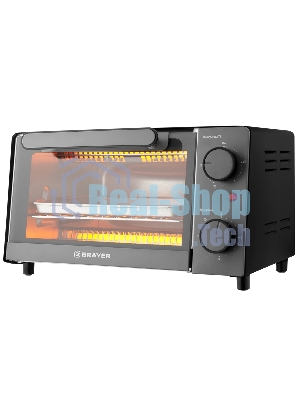 Мини-печь BRAYER BR2600 1200 Вт, 9 л, серебристый