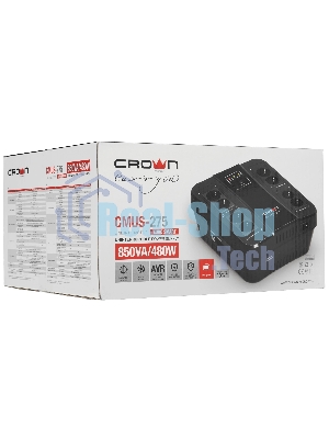 Источник бесперебойного питания CMUS-275 EURO SMART/850 ВА/480 Вт/8 х CEE 7 (евророзетка)