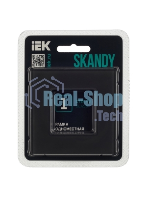 Рамка 1-ая IEK SKANDY SK-F21G стекло графит