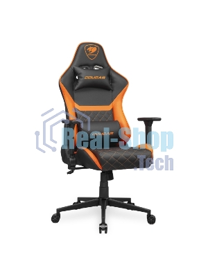 Кресло Cougar Armor One V2 чёрный, экокожа, 120 кг, регулируемые подлокотники, механизм качания