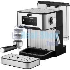 Кофеварка рожковая Rondell RDE-1106 серебристый, исп. кофе - молотый, 1.6 л, 850 Вт, 20 бар