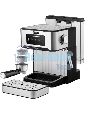 Кофеварка рожковая Rondell RDE-1106 серебристый, исп. кофе - молотый, 1.6 л, 850 Вт, 20 бар