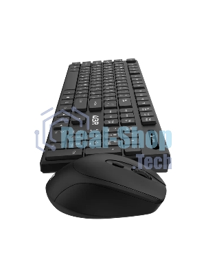Комплект клавиатура и мышь ABR KW814 черный, интерфейс USB, беспроводной, 2.4G, RU/EN