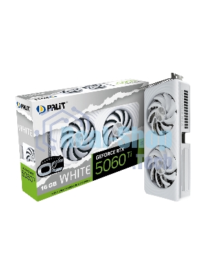 Видеокарта Palit RTX 5060Ti WHITE OC 16Gb RTX 5060TI 16Gb 128bit GDDR7 2407/28000 HDMIx1 DPx3 HDCP Ret