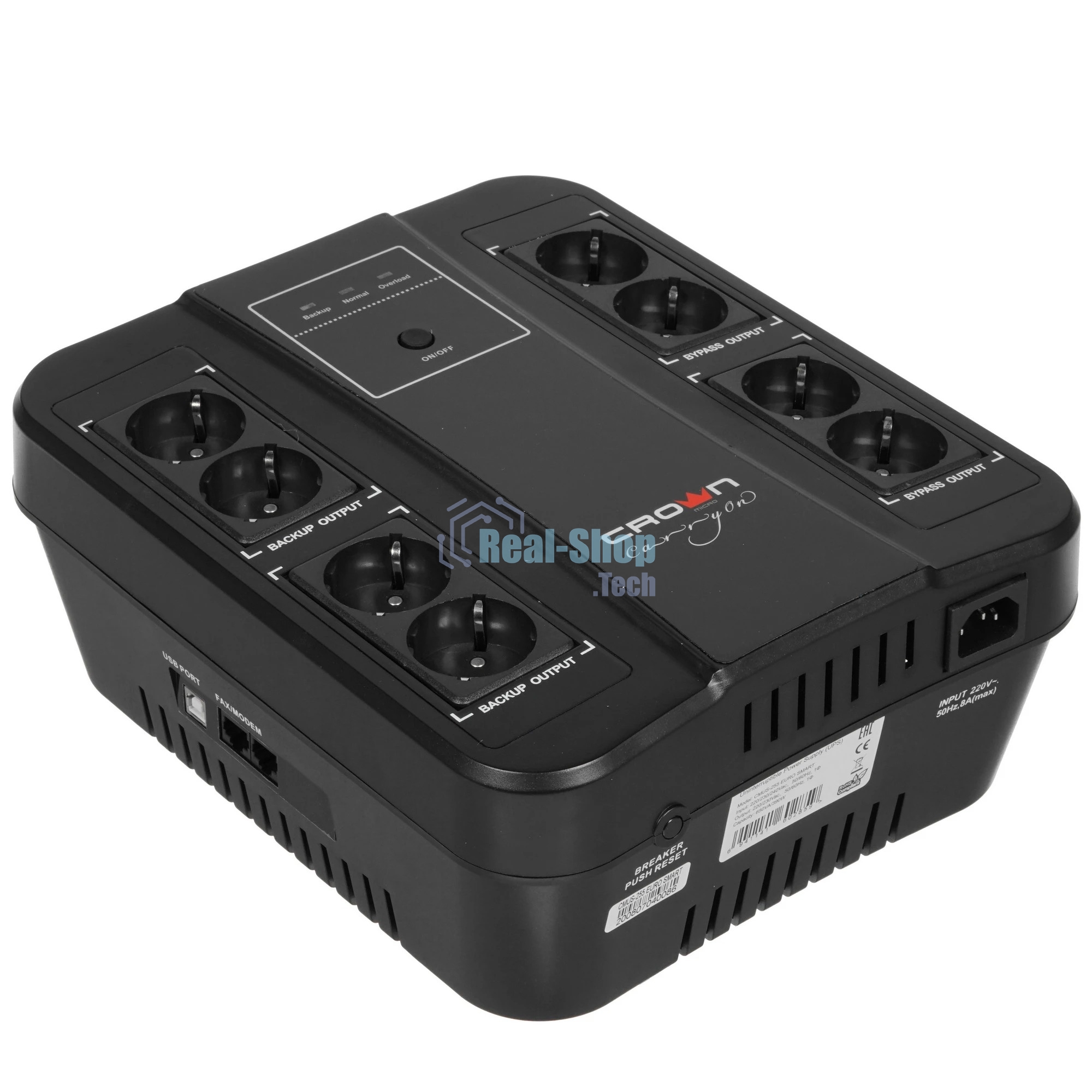 Источник бесперебойного питания CMUS-275 EURO SMART/850 ВА/480 Вт/8 х CEE 7 (евророзетка)
