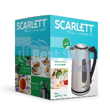 Чайник электрический Scarlett SC-EK21S13 1.7л. 2200Вт серебристый/черный корпус: металл/пластик