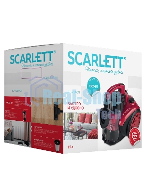 Пылесос Scarlett SC-VC80C11 красный/черный, 320/1500 Вт, уборка сухая, пылесборник контейнер 1.5 л