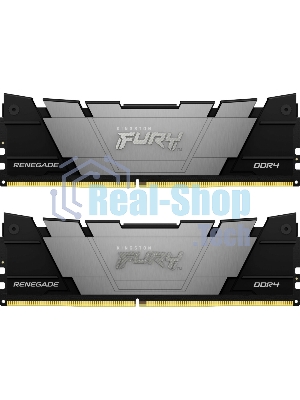 Оперативная память Kingston Fury Renegade, DDR4, 16GB (2x8GB), 3200MHz, CL16, DIMM, с радиатором, серый/черный