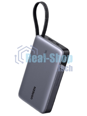 Портативный аккумулятор UGREEN PB551 55992B 145W Power Bank 0mAh USB-C&USB-A со встроенным кабелем USB-C. Цвет: серый космос