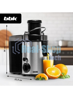 Соковыжималка BBK JC080-H21 чёрный/металлик, центробежная, 800 Вт, 500 мл, механическое