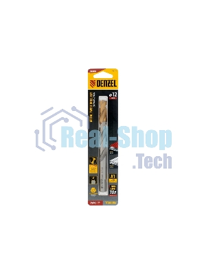 Сверло спиральное по металлу Denzel 12 x 151мм, Р6М5, Golden Tip