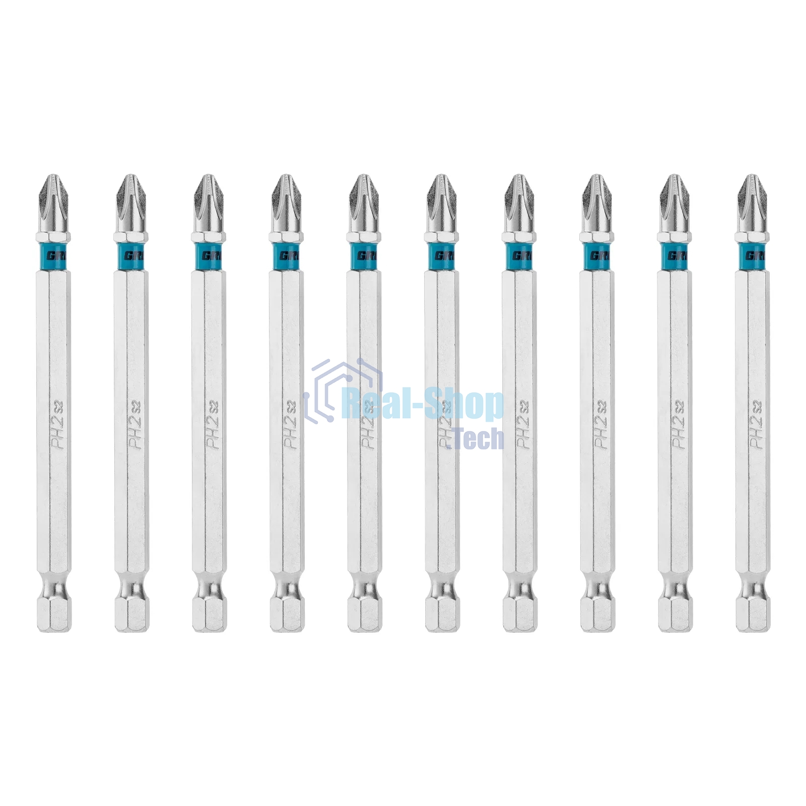 Бита Gross PH2х90мм, сталь S2, шестигр., 10 шт.