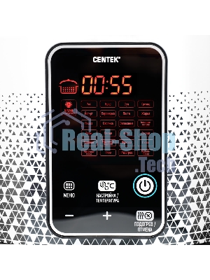 Мультиварка Centek CT-1499 черный/сталь, 900 Вт, 5.0 л, 25 программ, мультиповар, антиприг. покрытие