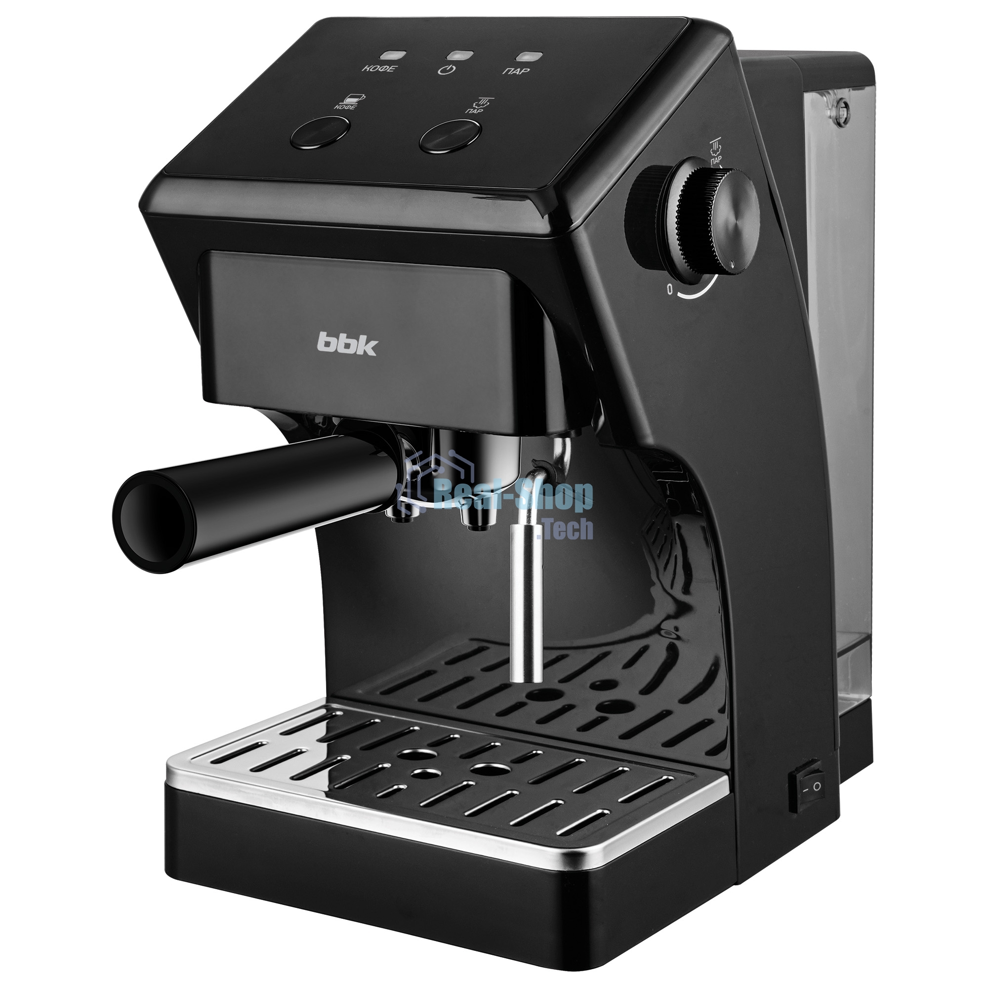 Кофеварка рожковая BBK CM1502 черный, исп. кофе - молотый, 1,5 л, 1050 Вт, 15 Бар