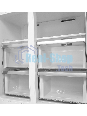 Холодильник LEX LCD450BgID бежевый трехкамерный 288/129л морозилка снизу, No Frost, Side-by-Side