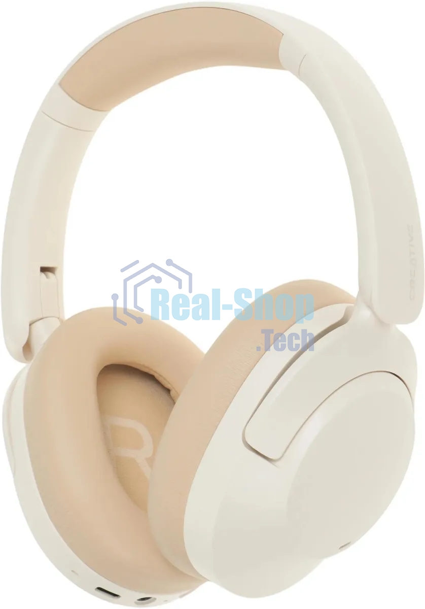 Беспроводные/проводные наушники Creative Zen Hybrid 2 бежевый, полноразмерные, Bluetooth + проводной, активное шумоподавление