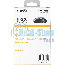 Мышь беспроводная A4Tech G9-500FS черный, 1200 dpi, радиоканал, USB, кнопки - 4