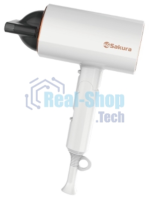 Фен SAKURA SA-4043W белый, 2000 Вт, компактный