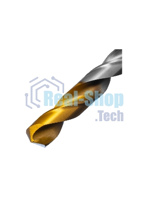 Сверло спиральное по металлу Denzel 12 x 151мм, Р6М5, Golden Tip