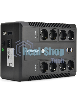 Источник бесперебойного питания CMUS-275 EURO SMART/850 ВА/480 Вт/8 х CEE 7 (евророзетка)