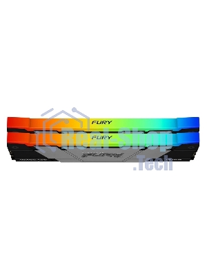 Оперативная память Kingston Fury Renegade, DDR4, 32GB (2x16GB), 3200MHz, CL16, DIMM, с радиатором, RGB, серебристый/черный