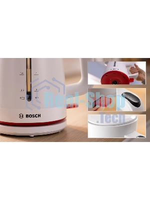 Чайник Bosch TWK3M121 1,7 л, 2400 Вт, белый