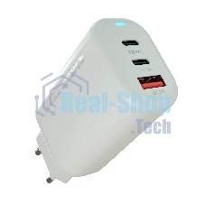 Сетевое зарядное устройство MORE CHOICE NC79a 1USB+2Type-C 3.0A PD 65W быстрая зарядка для Type-C 2м белый