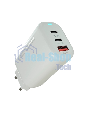 Сетевое зарядное устройство MORE CHOICE NC79a 1USB+2Type-C 3.0A PD 65W быстрая зарядка для Type-C 2м белый