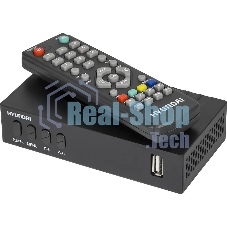 Приставка для цифрового ТВ Hyundai H-DVB440 черный, DVB-T2, DVB-T, DVB-C, HDMI, USB 2.0 x2