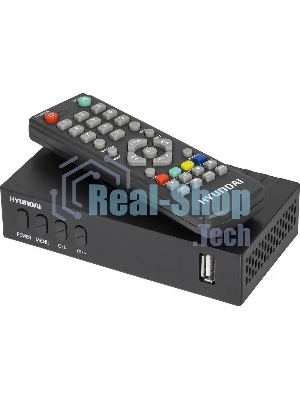 Приставка для цифрового ТВ Hyundai H-DVB440 черный, DVB-T2, DVB-T, DVB-C, HDMI, USB 2.0 x2
