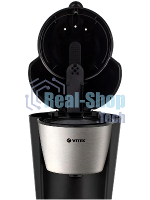 Кофеварка капельная Vitek VT-1506 ВК черный, молотый кофе, 0.7 л, 550 Вт