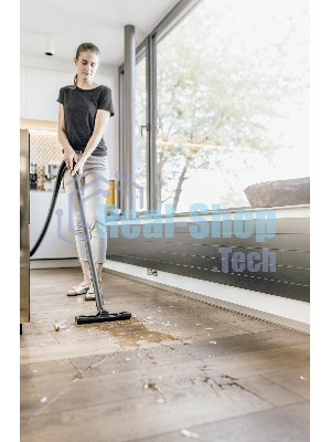 Хозяйственный пылесос Karcher WD 2 Plus V-12/6/18/C желтый, 1000 Вт, уборка сухая/влажная, пылесборник мешок/контейнер, 12 л