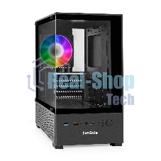 Компьютерный корпус Minitower ExeGate i3 SEA LE-NPX600 (mATX, БП 600NPX, 1хUSB+1хUSB 3.0, HD аудио, черный, передняя и боковая панели - закаленное стекло)