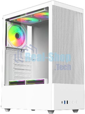 Компьютерный корпус ACD Citadel 108W ATX, Type-C + 2XUSB ports + HD audio combo, Mesh, TG, белый