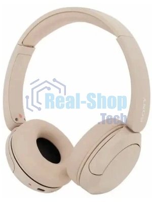 Беспроводные наушники Sony WH-CH520 бежевый, накладные, Bluetooth, быстрая зарядка, до 50 ч