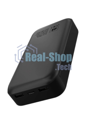 Портативный аккумулятор MORE CHOICE (4620202552914) PB25-20 20000mAh 2USB+Type-C+1micro USB 2.0A, черный