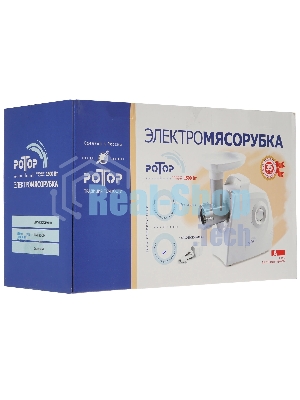 Мясорубка электрическая Ротор ЭМШ 35/300-2 белый, 1500 Вт, 0.6 кг/мин, насадки - 2