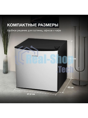 Холодильник Hyundai CO0502 серебристый/черный однокамерный 43л капельная система