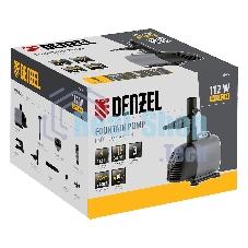 Насос фонтанный Denzel FNP110-34, 112 Вт, подъем 3,4 м, 3400 л/ч, колокольчик/каскад/гейзер